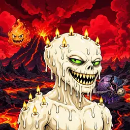 Oozlings #3498, Candle Wax · Lava Fields