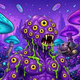 Oozlings #3499, Eyeball Cluster · Fungus Forest