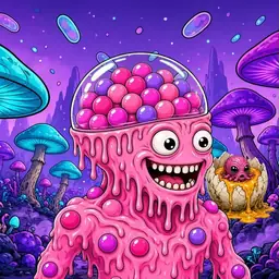 Oozlings #35, Gumball Brain · Fungus Forest