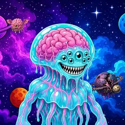 Oozlings #3500, Jellyfish Brain · Void Nebula