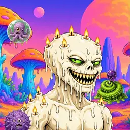 Oozlings #3501, Candle Wax · Mushroom Desert