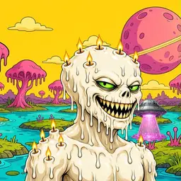 Oozlings #3504, Candle Wax · Turquoise Swamp