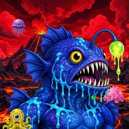Oozlings #3506, Anglerfish · Lava Fields