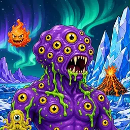 Oozlings #351, Eyeball Cluster · Aurora Ice