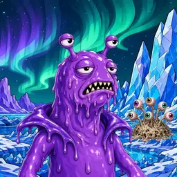 Oozlings #3511, Slug · Aurora Ice