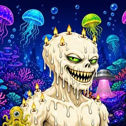 Oozlings #3518, Candle Wax · Glow Reef