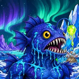 Oozlings #3519, Anglerfish · Aurora Ice