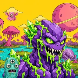 Oozlings #3521, Crystal Rock · Turquoise Swamp