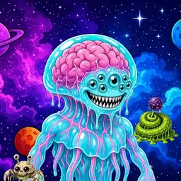 Oozlings #3524, Jellyfish Brain · Void Nebula