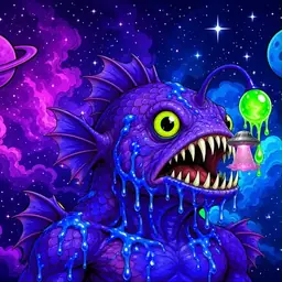 Oozlings #3525, Mutated Anglerfish · Void Nebula
