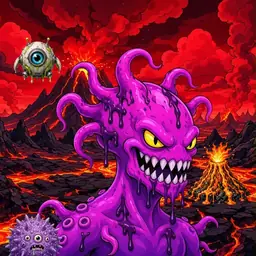 Oozlings #3530, Squid · Lava Fields