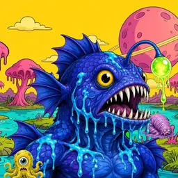 Oozlings #3534, Anglerfish · Turquoise Swamp