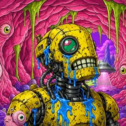 Oozlings #3539, Mutated Rusty Robot · Flesh Cave