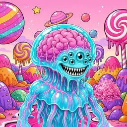 Oozlings #3542, Jellyfish Brain · Candy Planet