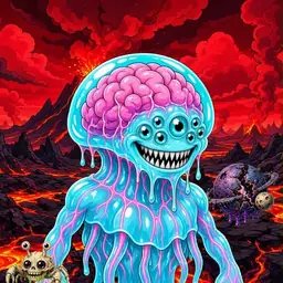 Oozlings #3546, Jellyfish Brain · Lava Fields