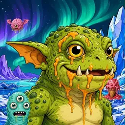 Oozlings #3548, Toad Goblin · Aurora Ice