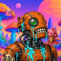 Oozlings #3549, Rusty Robot · Mushroom Desert