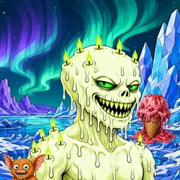 Oozlings #3551, Mutated Candle Wax · Aurora Ice
