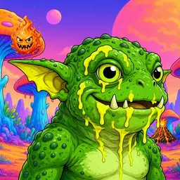Oozlings #3552, Mutated Toad Goblin · Mushroom Desert