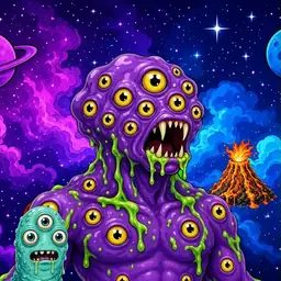 Oozlings #3555, Eyeball Cluster · Void Nebula