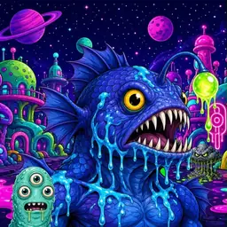 Oozlings #3559, Anglerfish · Neon City