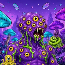 Oozlings #3562, Eyeball Cluster · Fungus Forest