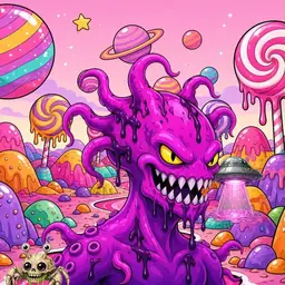 Oozlings #3563, Squid · Candy Planet