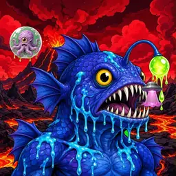 Oozlings #3566, Anglerfish · Lava Fields