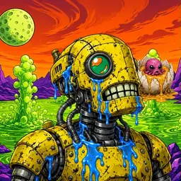 Oozlings #3569, Mutated Rusty Robot · Acid Lake