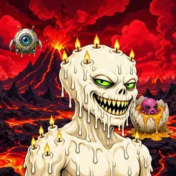Oozlings #3582, Candle Wax · Lava Fields