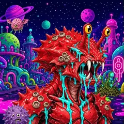 Oozlings #3583, Crab · Neon City