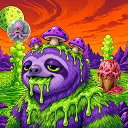 Oozlings #3586, Slime Sloth · Acid Lake