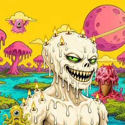 Oozlings #3588, Candle Wax · Turquoise Swamp