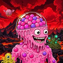 Oozlings #3594, Gumball Brain · Lava Fields