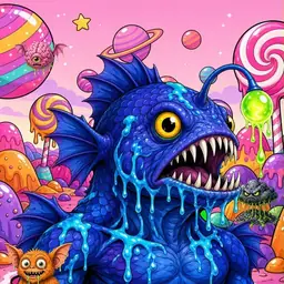 Oozlings #3595, Anglerfish · Candy Planet