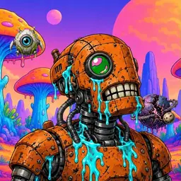 Oozlings #3596, Rusty Robot · Mushroom Desert