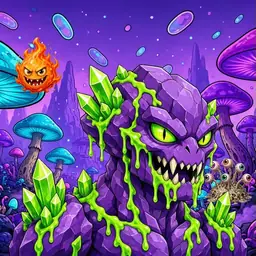 Oozlings #3599, Crystal Rock · Fungus Forest