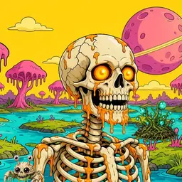 Oozlings #36, Skull · Turquoise Swamp