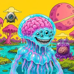 Oozlings #3603, Jellyfish Brain · Turquoise Swamp