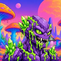 Oozlings #3612, Crystal Rock · Mushroom Desert