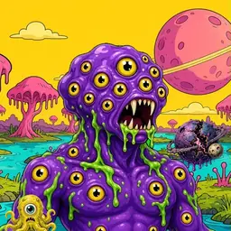 Oozlings #3613, Eyeball Cluster · Turquoise Swamp