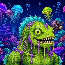 Oozlings #3615, Swamp Fish · Glow Reef
