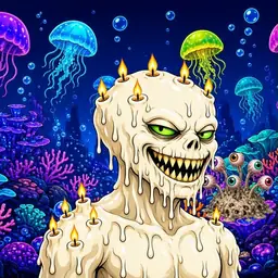 Oozlings #3617, Candle Wax · Glow Reef