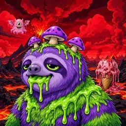 Oozlings #3619, Slime Sloth · Lava Fields