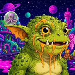 Oozlings #3620, Toad Goblin · Neon City