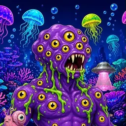 Oozlings #3625, Eyeball Cluster · Glow Reef