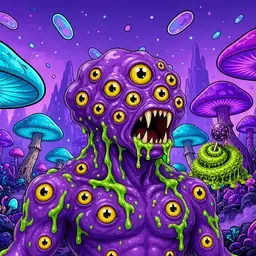 Oozlings #3628, Eyeball Cluster · Fungus Forest