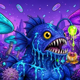 Oozlings #3633, Anglerfish · Fungus Forest