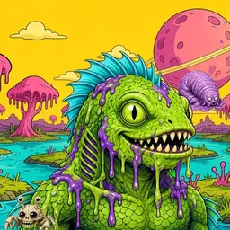 Oozlings #3642, Swamp Fish · Turquoise Swamp