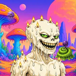 Oozlings #3644, Candle Wax · Mushroom Desert